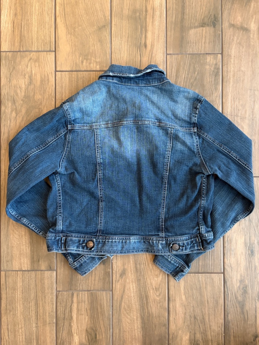 Celebrity Pink Distressed & Cropped Blue Denim Jacket - Picture 10 of 11